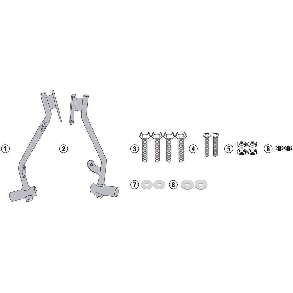 Specific mounting kit for mounting the headlights without a Kappa LS5127K tubular engine guard For BMW F 750 GS (18-22); F 800 GS (24-25); F 850 GS (18-23)