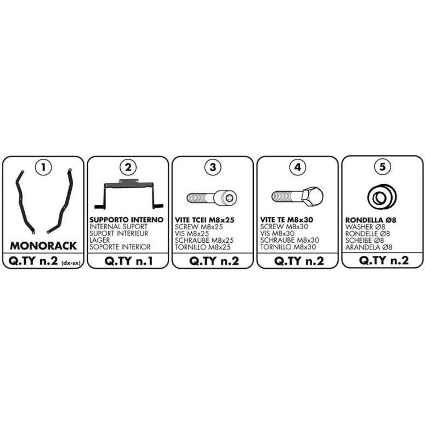 Specific rear rack for MONOKEY® or MONOLOCK® Kappa K4400 top case For KAWASAKI ER5 500 (01-07)