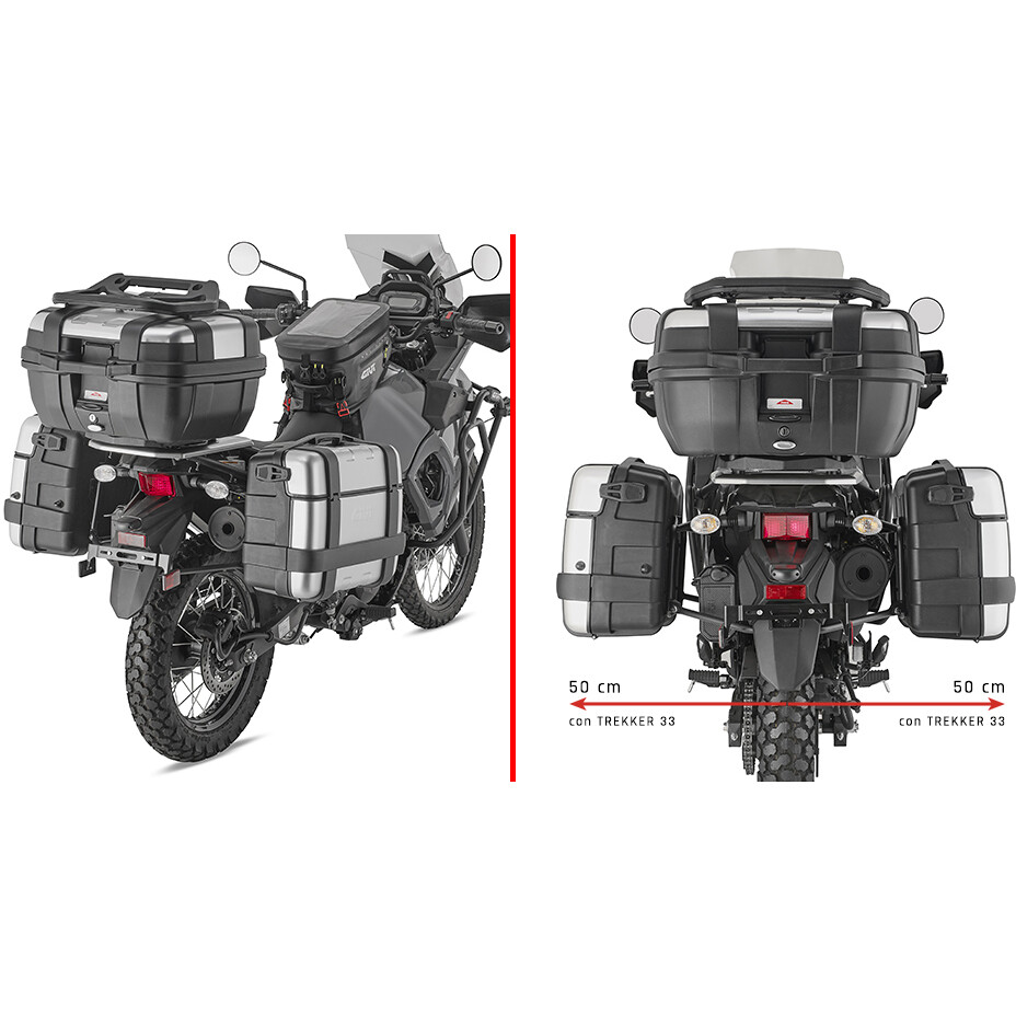 Specific side case holder for Givi PL4133 MONOKEY cases For KAWASAKI KLR 650 / KLR 650 S (23 > 25)