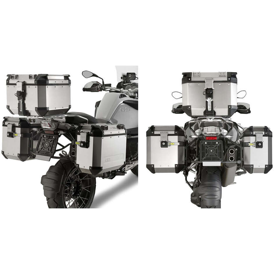 Specific side case holder for MONOKEY CAM-SIDE Trekker Outback Givi PL5108CAM cases For BMW R 1200 GS Adventure (14 > 18); R 1200 GS (13 > 18); R 1250 GS (19 > 23); R 1250 GS Adventure (19 > 24)