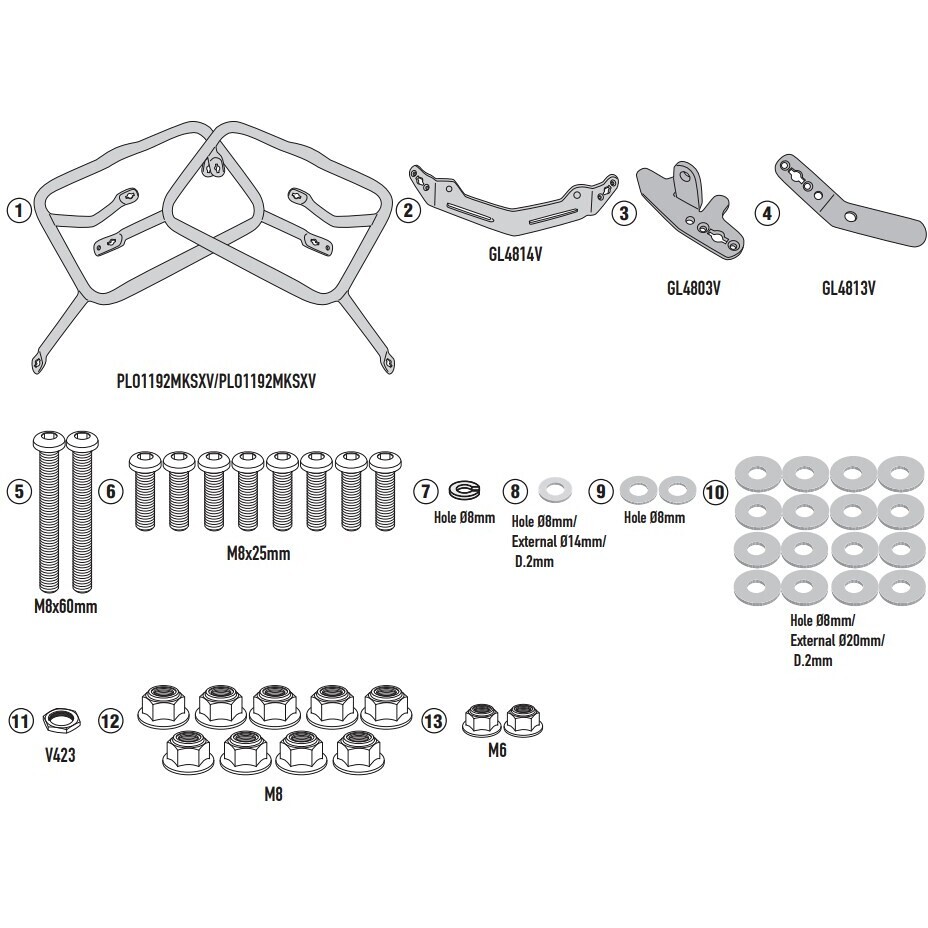 Spezieller KL ONE-FIT Seitenkofferhalter, konfiguriert für MONOKEY® CAM-SIDE Kappa KLO1192CAM Monokey Cam-Side Koffer für HONDA NC 750 X (21 > 25)