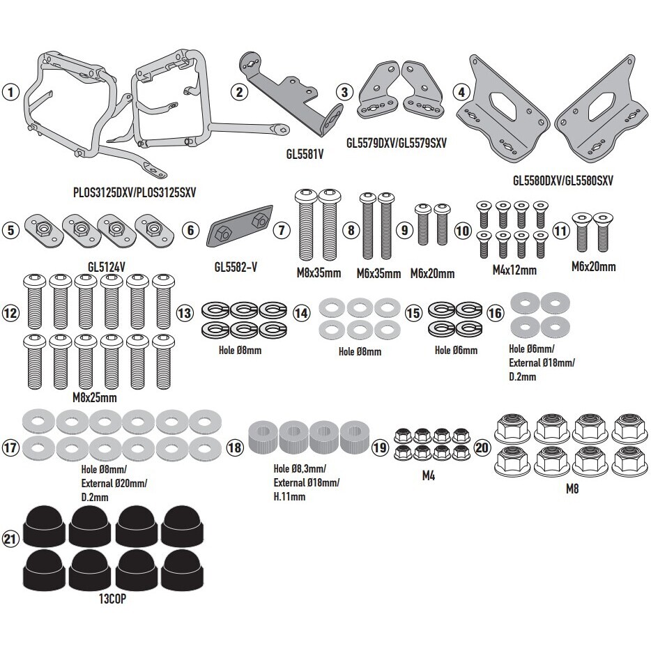 Spezieller KL ONE-FIT Seitenkofferhalter mit Aussparung auf der rechten Seite, konfiguriert für MONOKEY® CAM-SIDE K'VOYAGER Kappa KLOS3125CAM Koffer für SUZUKI V-STROM 800 DE (2023-2025)