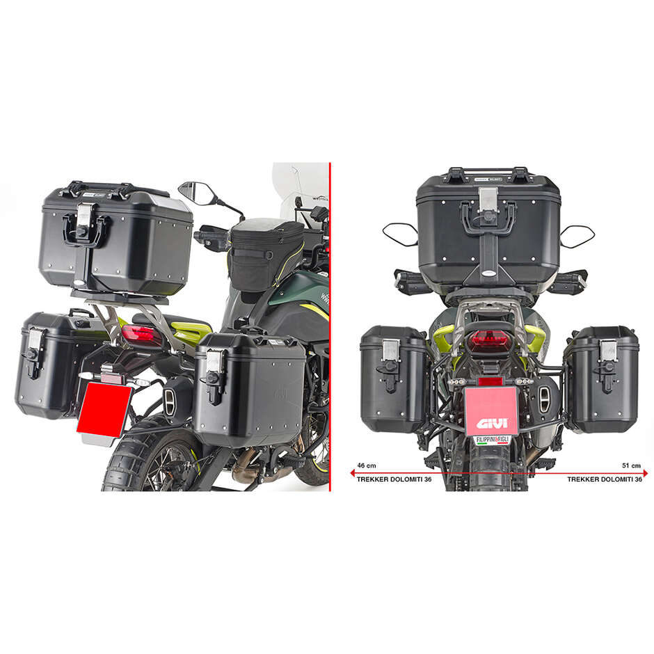 Spezieller Seitenkofferhalter für Givi MONOKEY Koffer für BENELLI TRK702 (23 > 25); QJ MOTOR SRT 700 SX (25-26)