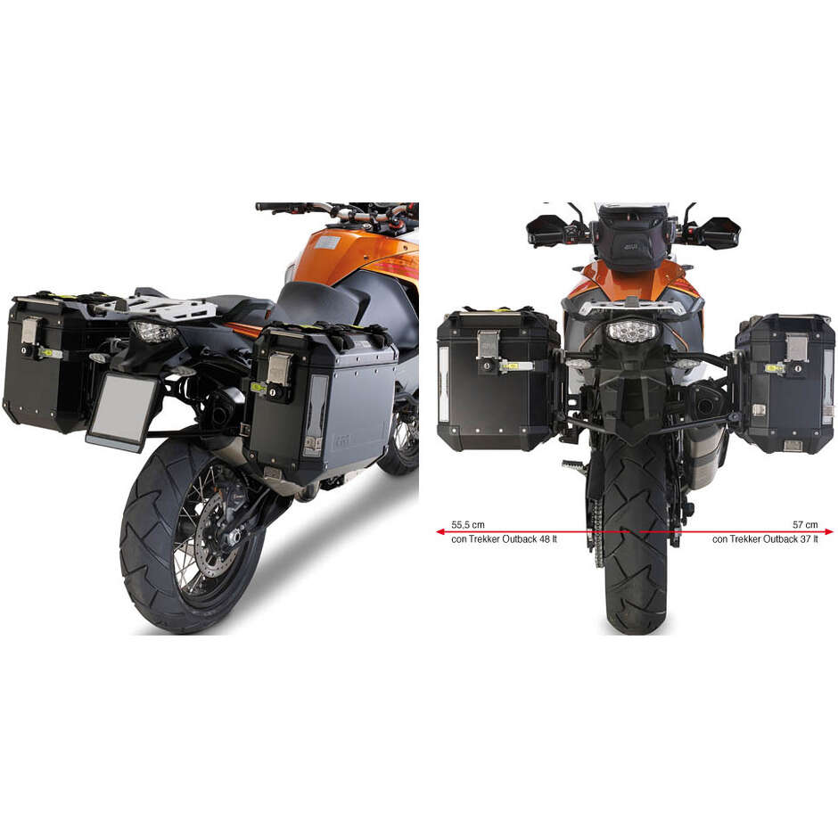 Spezieller Seitenkofferhalter für MONOKEY CAM-SIDE Trekker Outback Givi PL7705CAM Koffer