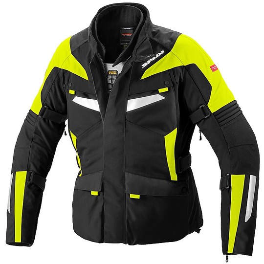 Spidi ALPENTROPHY Touring H2Out Motorcycle Jacket Black Yellow Fluo