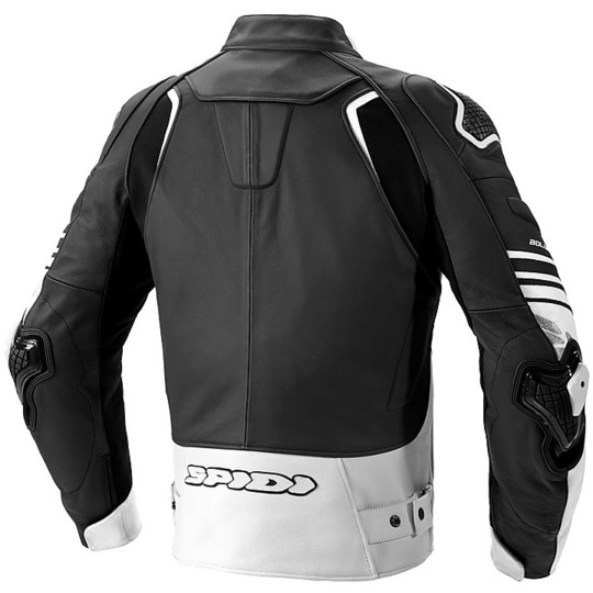 Spidi BOLIDE Sports Leather Motorcycle Jacket Black White