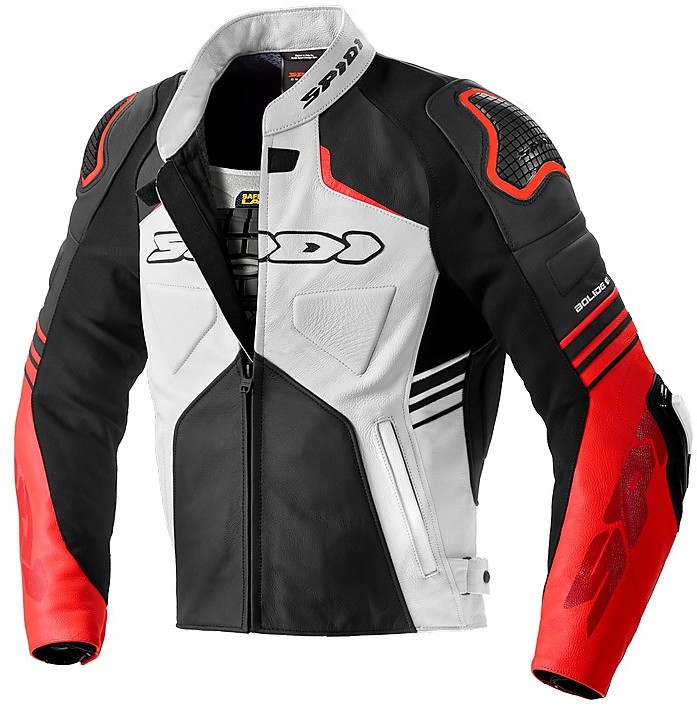 Spidi BOLIDE White Red Sports Leather Motorcycle Jacket For Sale Online 