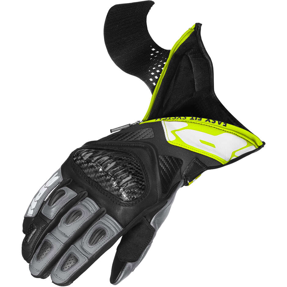 Spidi CARBO FIT Motorradhandschuhe Schwarz Fluoreszierend Gelb