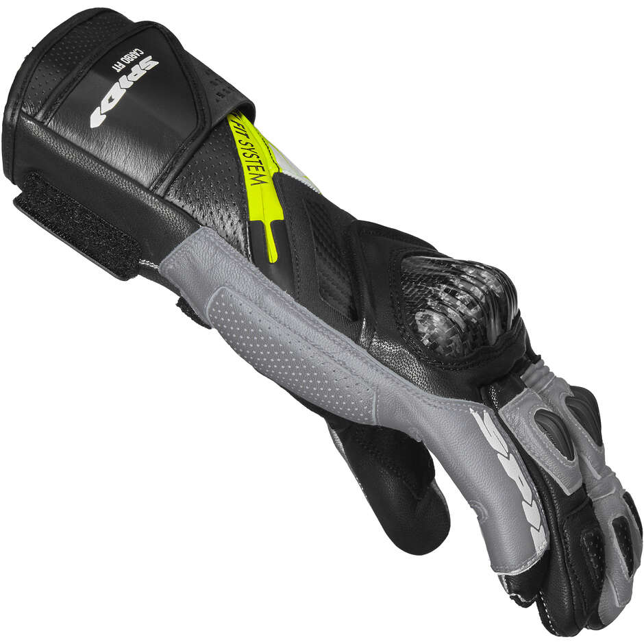 Spidi CARBO FIT Motorradhandschuhe Schwarz Fluoreszierend Gelb