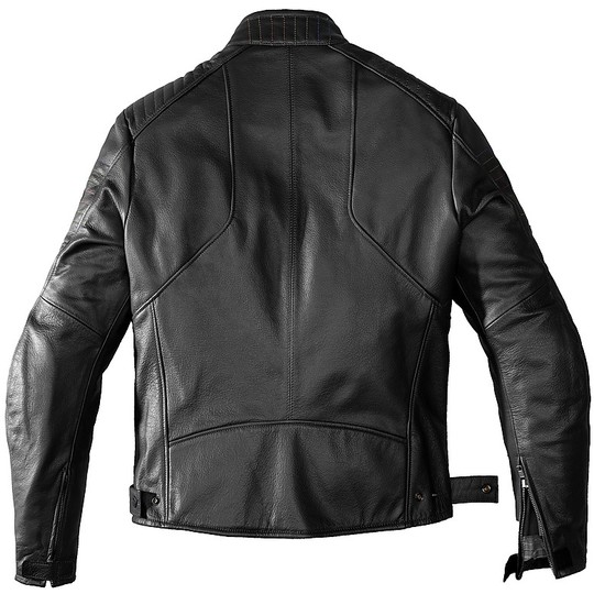 Spidi CLUBBER Custom Leather Motorcycle Jacket Black