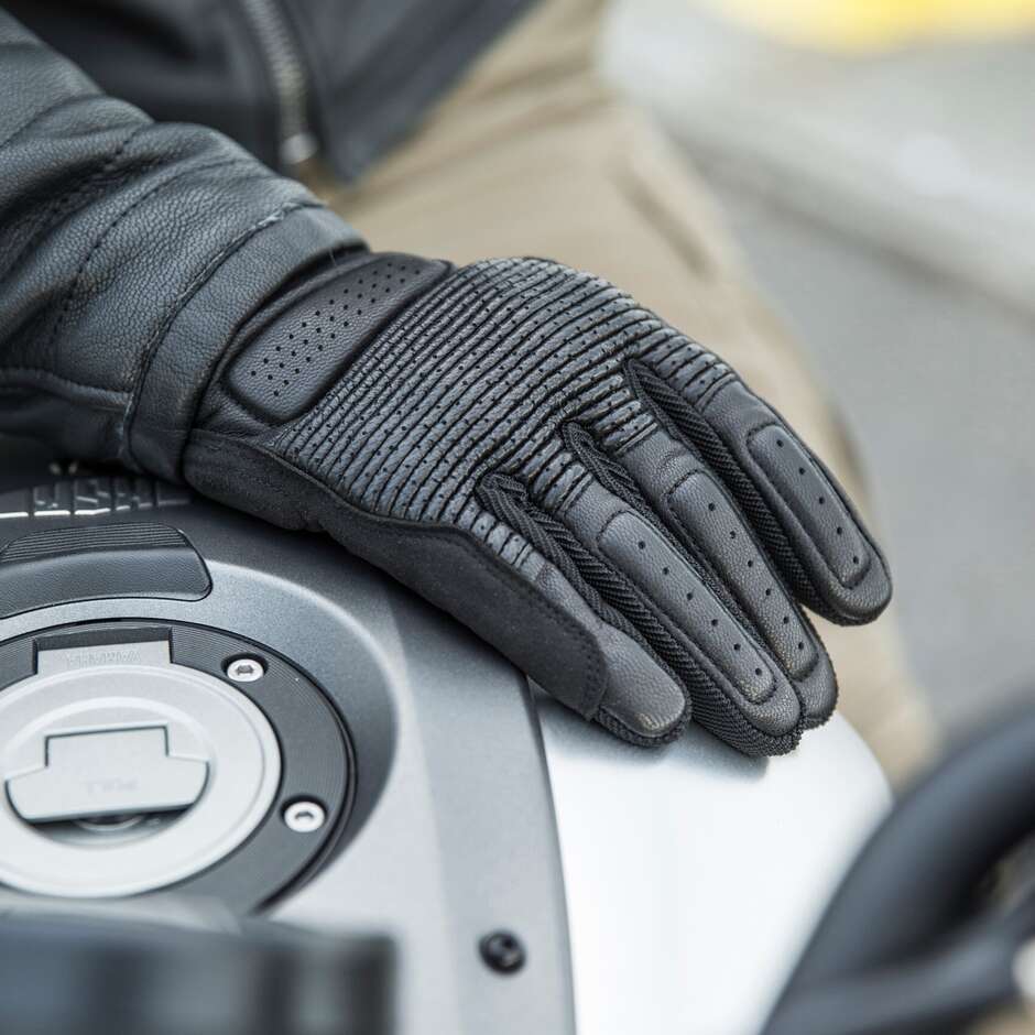 Spidi CLUBBER GLOVE Motorradhandschuhe aus schwarzem Leder
