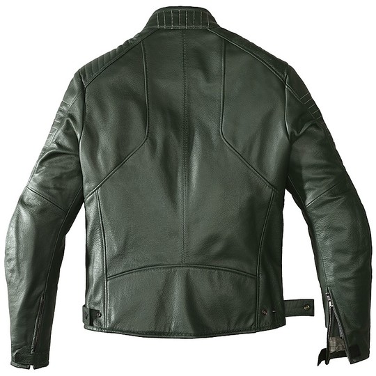 Spidi CLUBBER Green Custom Leather Motorcycle Jacket