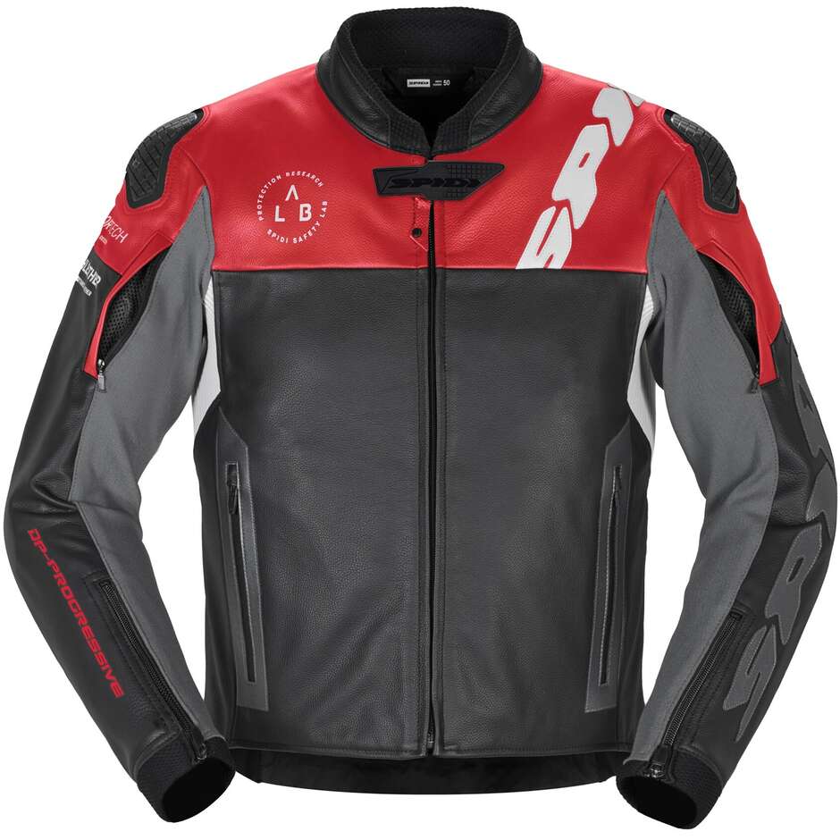 Spidi DP PROGRESSIVE LEATH Red Motorcycle Leather Jacket