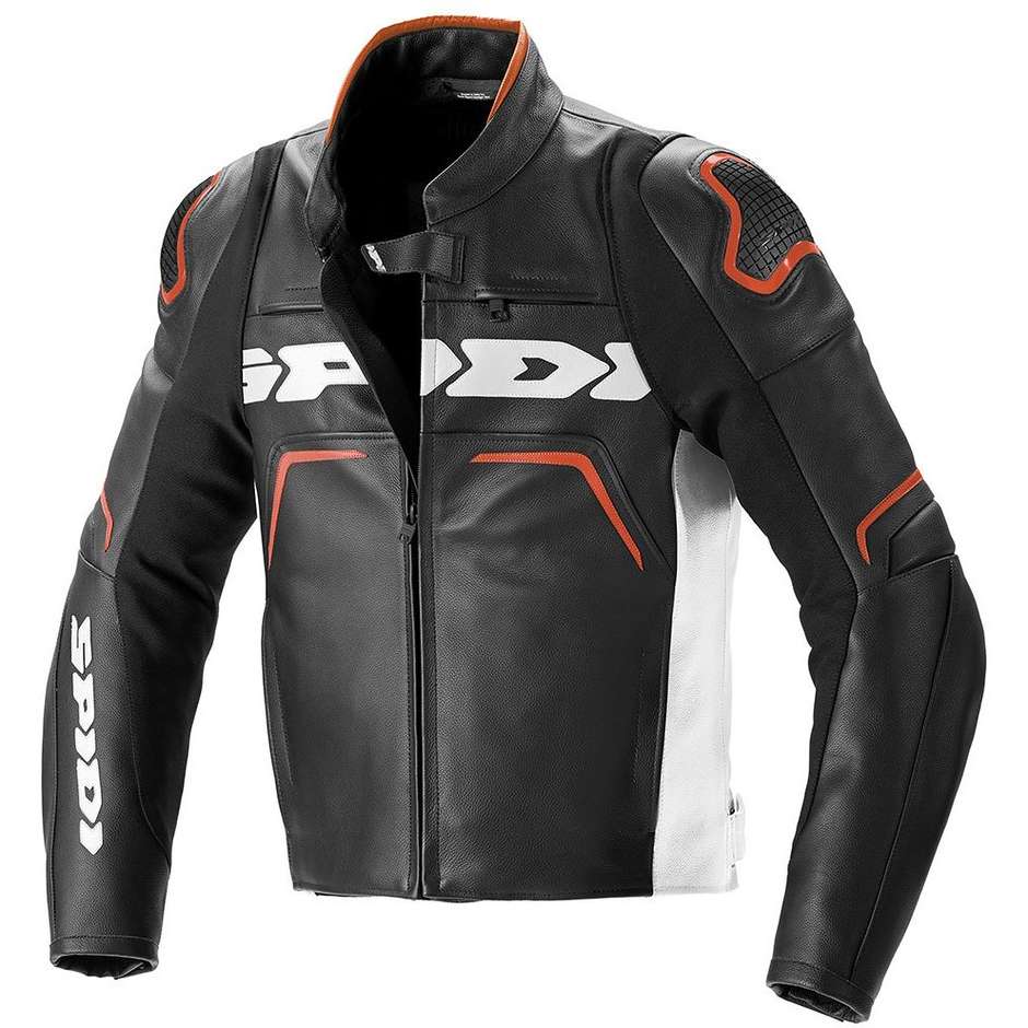 Spidi EVORIDER 2 Sports Leather Motorcycle Jacket Black Orange