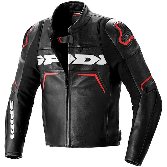 Spidi EVORIDER 2 Sports Leather Motorcycle Jacket Black Red