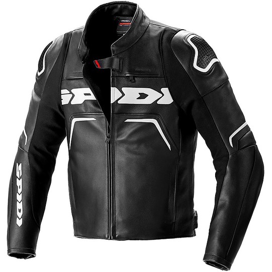 Spidi EVORIDER 2 Sports Leather Motorcycle Jacket Black White