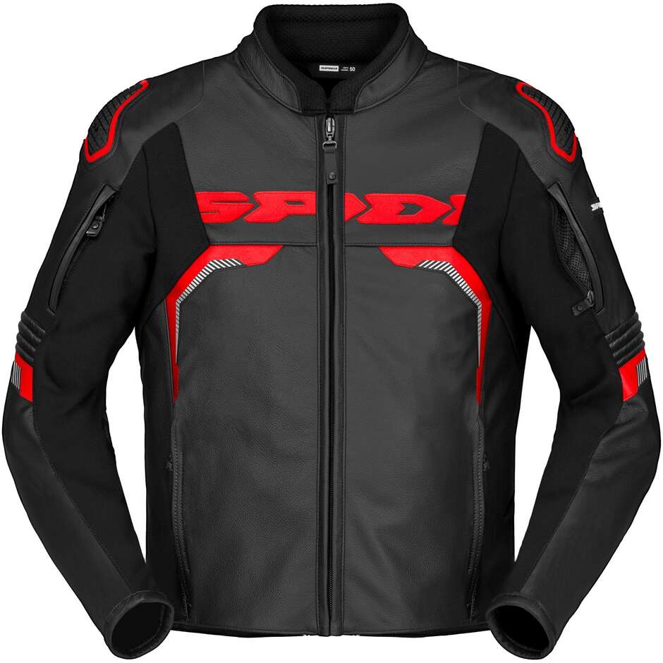 Spidi EVORIDER 3 Red Leather Motorcycle Jacket