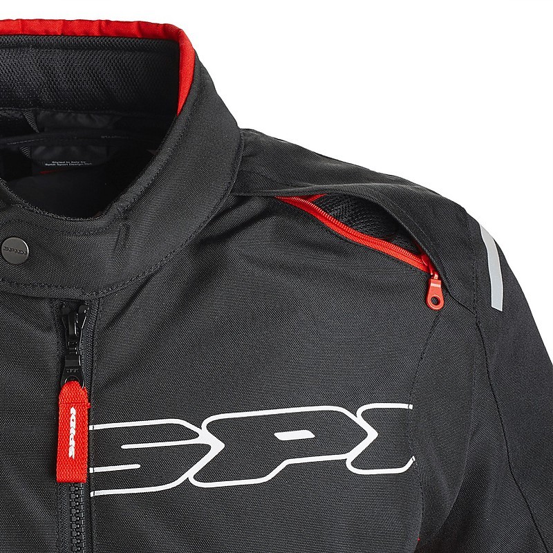 Spidi Fabric Jacket FLASH TEX Black Red For Sale Online - Outletmoto.eu