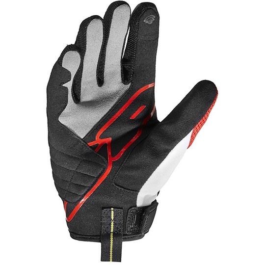 Spidi Fabric Motorcycle Gloves FLASH-R EVO Black White Red
