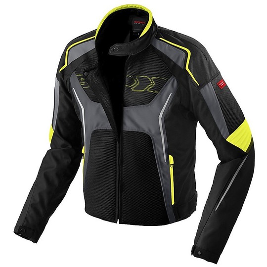 Spidi Fabric Motorcycle Jacket TRONIK NET Black Gray Yellow