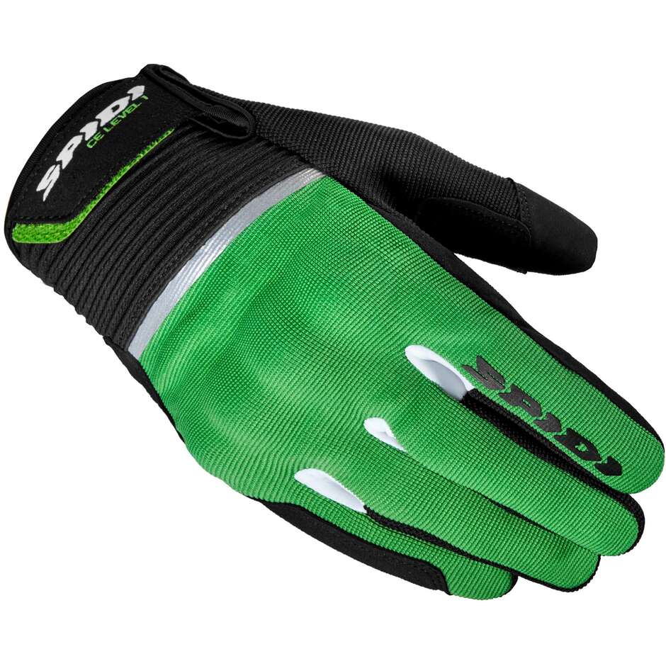 Spidi FLASH CE Motorcycle Gloves Black Green Kawasaki