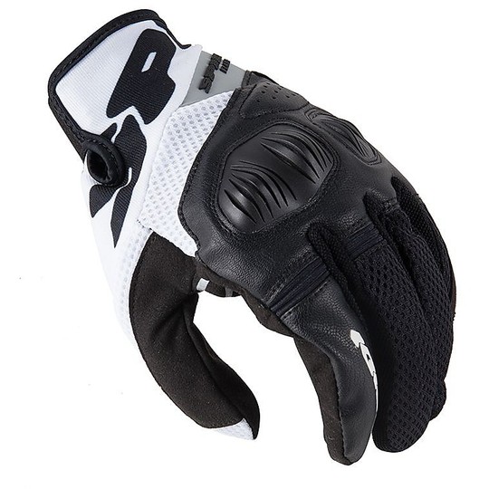 Spidi FLASH-R EVO Summer Fabric Motorcycle Gloves Black White