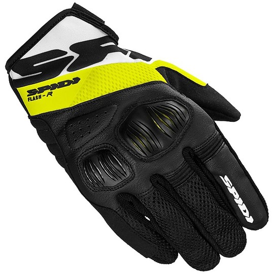 Spidi FLASH-R EVO Summer Fabric Motorcycle Gloves Black Yellow