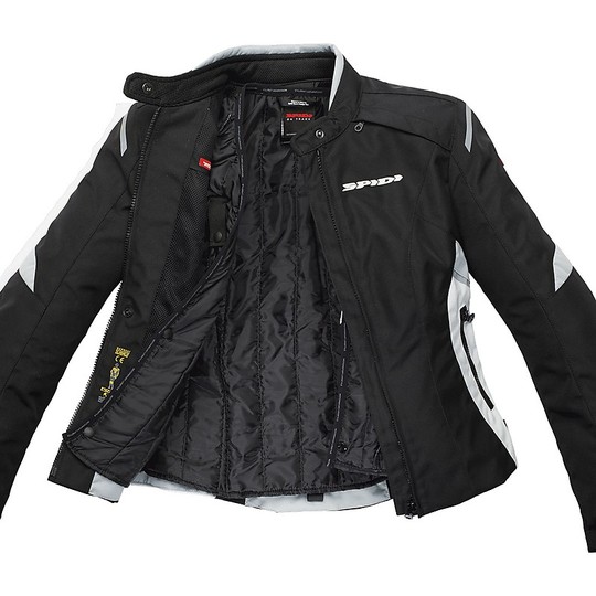 Spidi FLASH TEX Lady Women's Motorcycle Jacket In Black Fabric