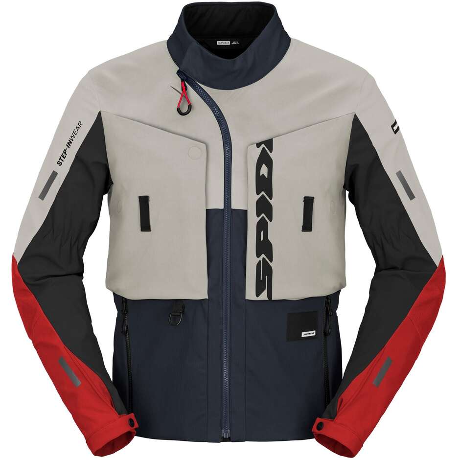 Spidi FRONTIER JACKET Stoff Motorradjacken Eisblau Rot
