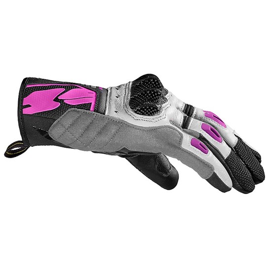 Spidi G-CARBON Lady Lady Leather Gloves Short White Pink