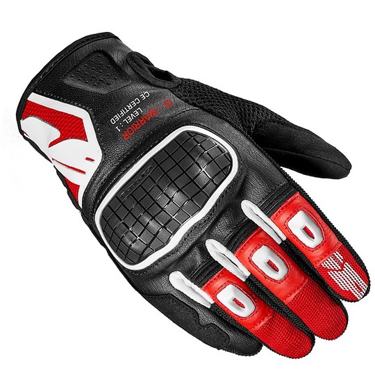 Spidi G-WARRIOR CE Fabric Motorcycle Gloves Black Red