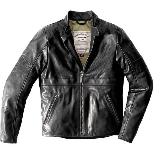 Spidi GARAGE Perforated Black Perforated Leather Motorcycle Jacket