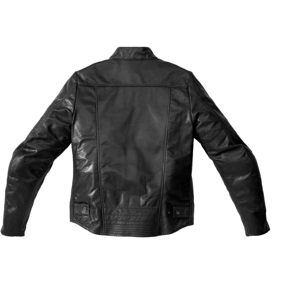 Spidi GARAGE ROBUST Black Motorcycle Leather Jacket