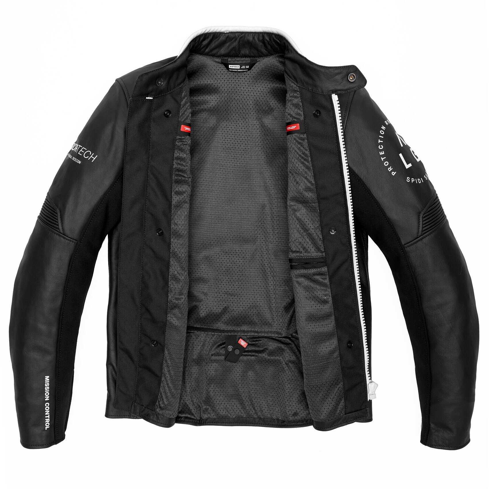 Spidi GENESIS Black Leather Motorcycle Jacket For Sale Online Outletmoto.eu