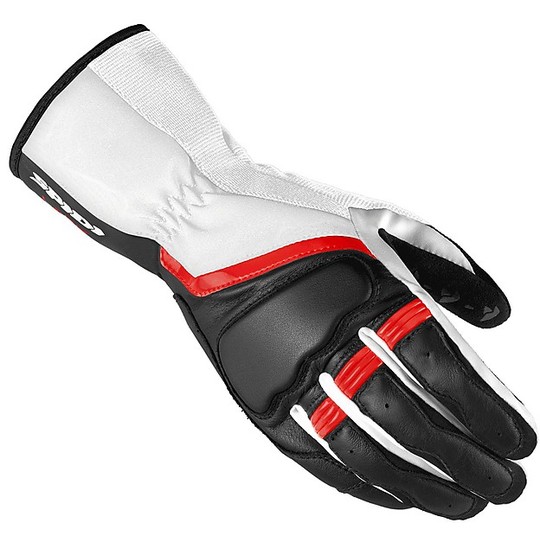 Spidi GRIP 2 Women's Leather Motorcycle Gloves Black White Red