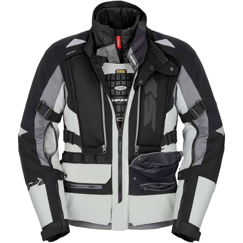 Spidi H2Out ALLROAD 3 Layer CE Touring Motorcycle Jacket Black Gray