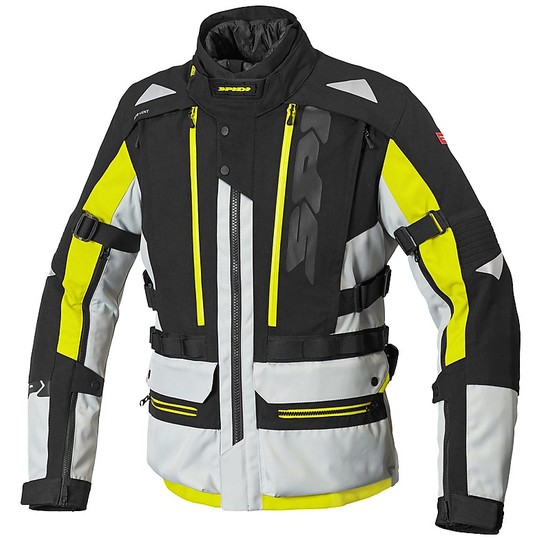 Spidi H2Out ALLROAD 3 Layers Touring Motorcycle Jacket Black Yellow Fluo