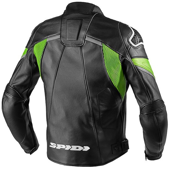 Spidi IGNITE Racing Leder Motorradjacke Schwarz Grün