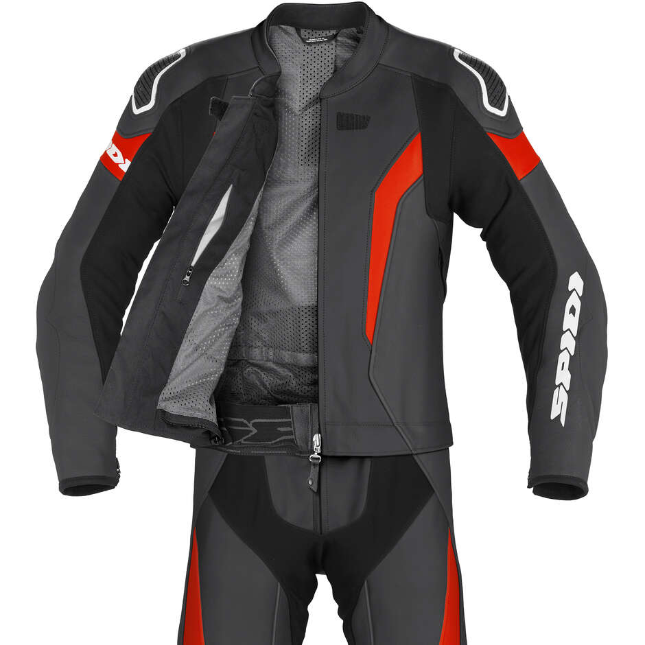 Spidi LASER TOURING Divisible Motorcycle Suit Black Red