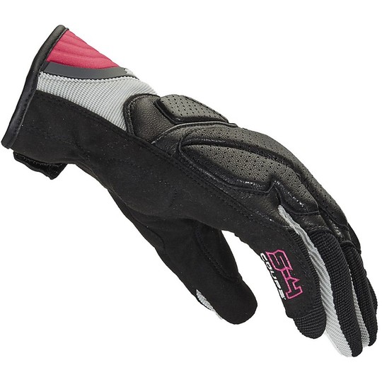 Spidi Leather Motorcycle Gloves S-4 LADY Black White Pink