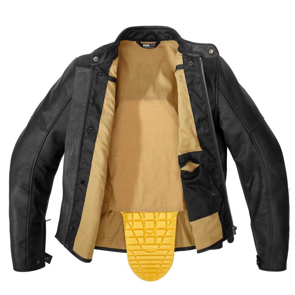 Spidi MACK Black Leather Motorcycle Jacket