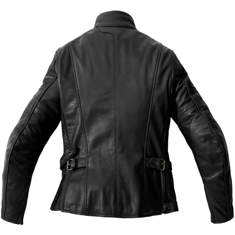 Spidi MACK LADY Black Leather Motorcycle Jacket