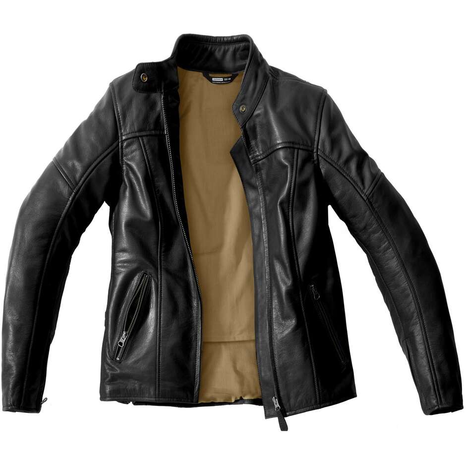Spidi MACK LADY Black Leather Motorcycle Jacket