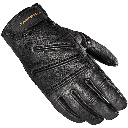 Spidi OLD GLORY Custom Leather Motorcycle Gloves Black