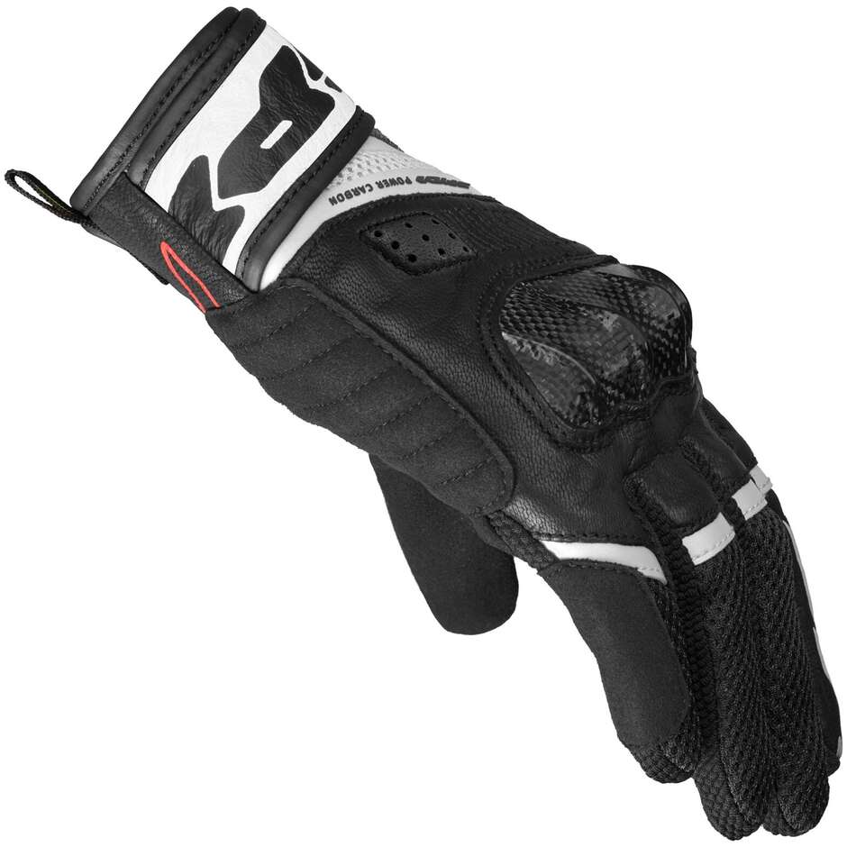 Spidi POWER CARBON Motorcycle Gloves Black White