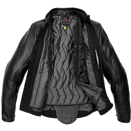 Spidi PREMIUM Black Custom Leather Motorcycle Jacket