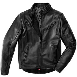 Spidi CLUBBER Custom Black Leather Motorcycle Jacket For Sale Online 