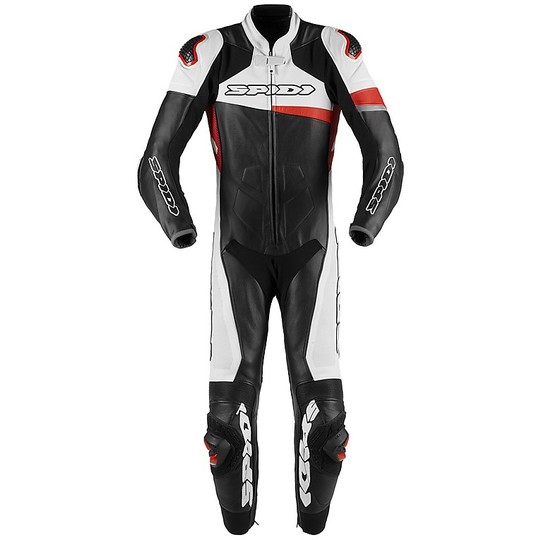 Spidi RACE WARRIOR Perforated PRO Complet Perforated Racing Leather Combinaison de moto Noir Blanc Rouge