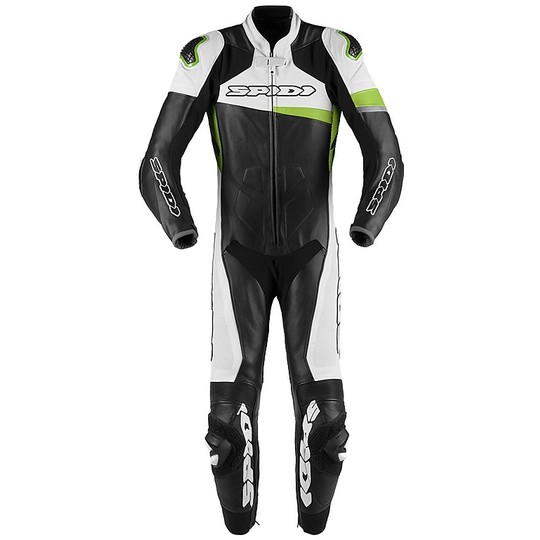 Spidi RACE WARRIOR Perforated PRO Complet Perforated Racing Leather Combinaison de moto Noir Blanc Vert