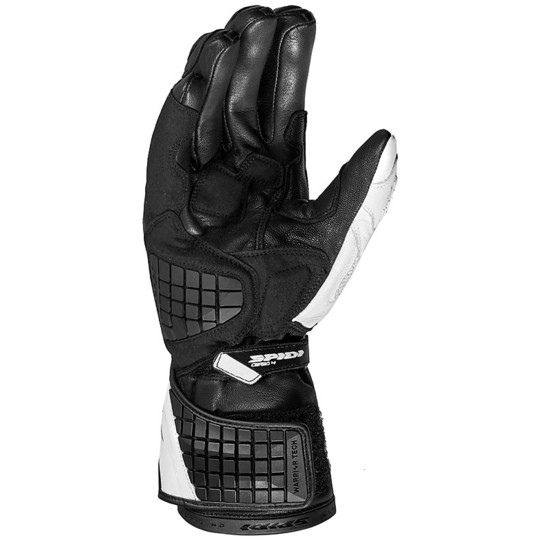 Spidi Racing Leather Gloves CARBO 4 White Black